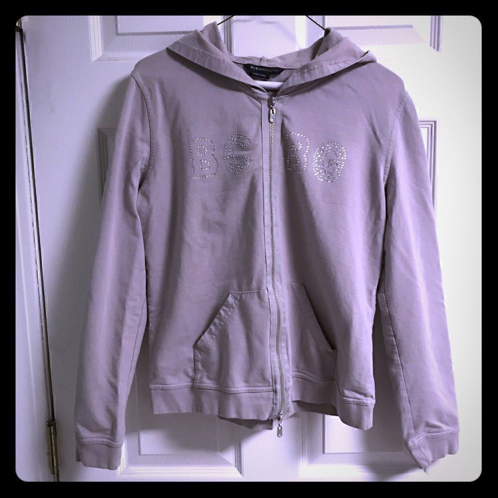BCBG MaxAzria sz XL lightweight zip up hoodie tan